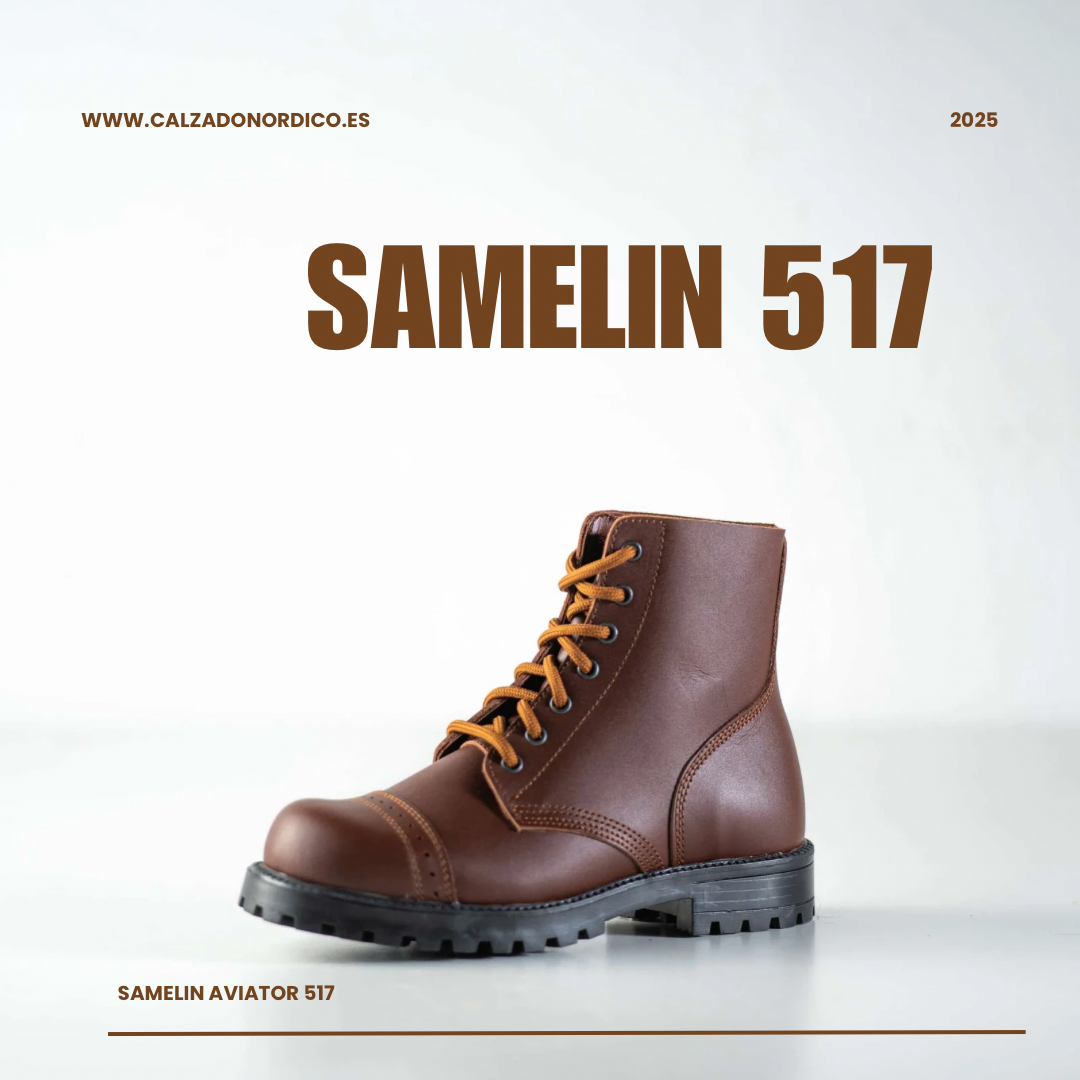 Botas de Piel Samelin Aviator Marron, De piel Sostenible