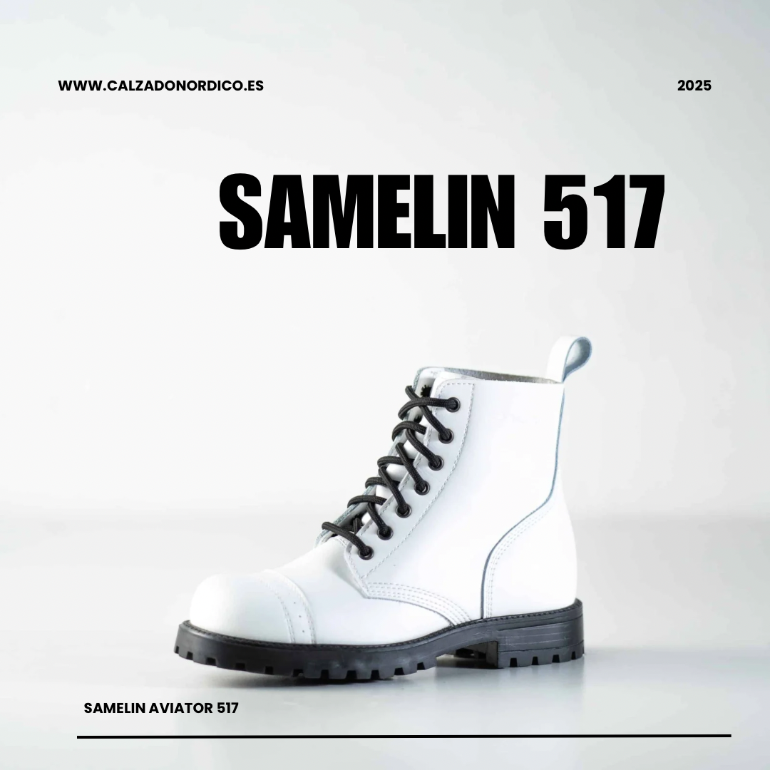 Samelin Aviator 517 Botas blancas de piel