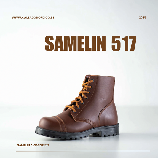 Botas de Piel Samelin Aviator Marron, De piel Sostenible