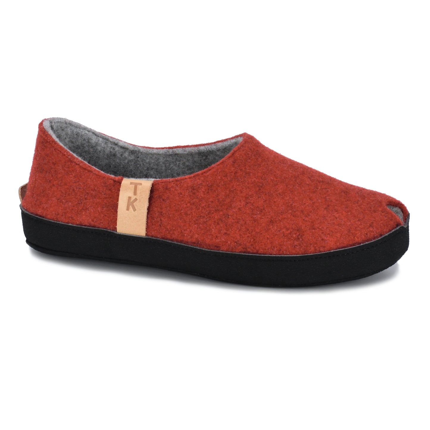 Pantuflas TOKU Budapest en rojo, hechas de lana natural de oveja